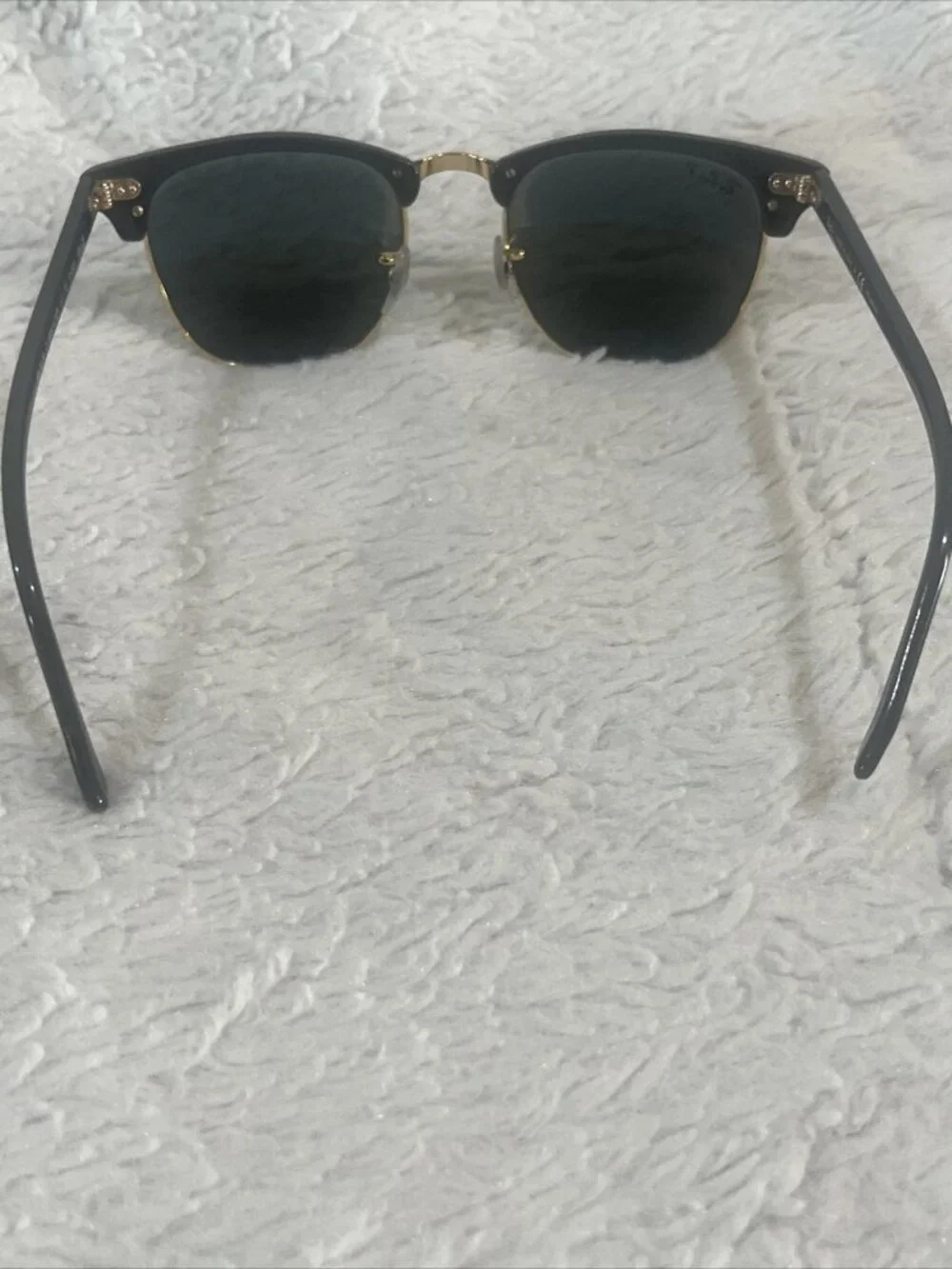 Ray-Ban RB3016 Clubmaster Polarized Sunglasses Black Frame Green Lens Men - Picture 9 of 11